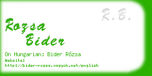rozsa bider business card